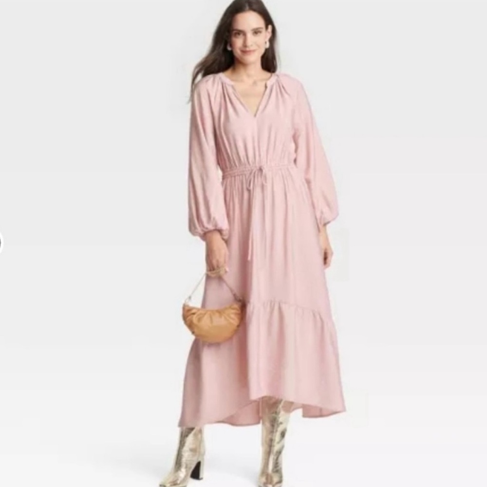 A New Day Dress with Bishop Sleeves and V-Neck - Picture 2 of 6